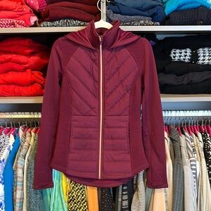 Fila burgundy purple front zip up hooded jacket size XS NWOT